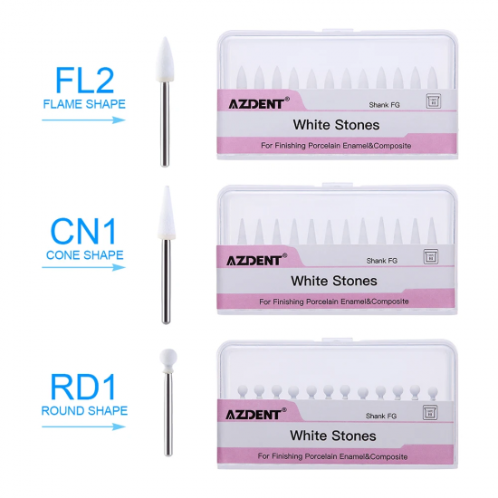 White Stone Polishing Burs
