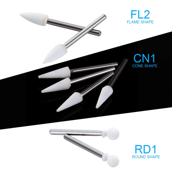 White Stone Polishing Burs