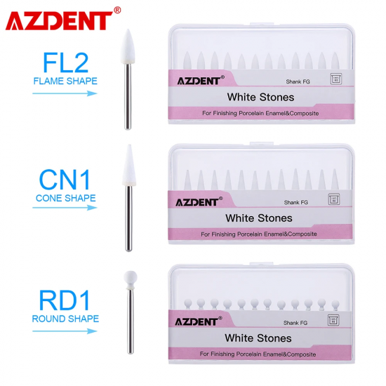 White Stone Polishing Burs