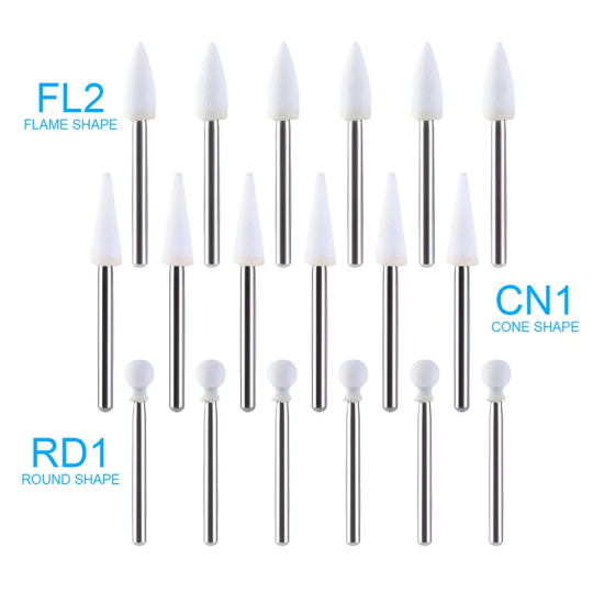 White Stone Polishing Burs