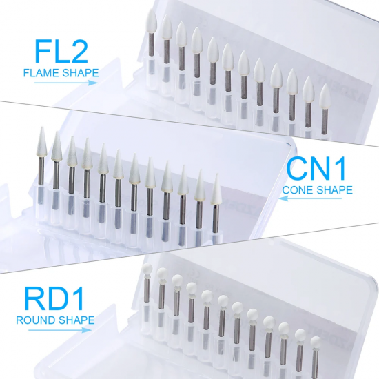 White Stone Polishing Burs