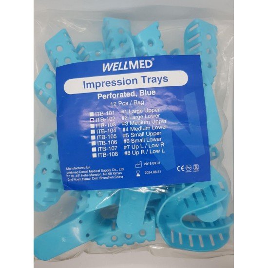 Lower disposable impression tray Size M 12 pcs