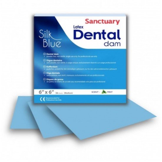 rubber dental dam (Silk Blue) Blue